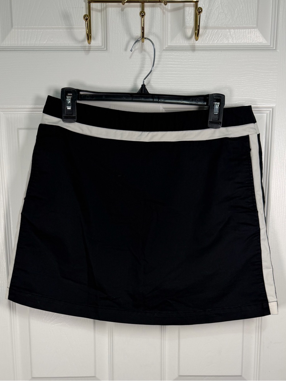 Black A-Line Skort with White Trim - Women